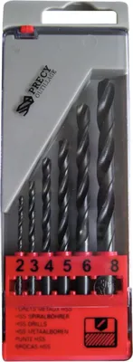 Productafbeelding van Metaalboormachine-set Précy, HSS, standaard, 6 boren, diameters 2 tot 8 mm