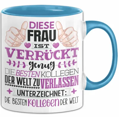 Produktbild von Kollegin Abschied Tasse Geschenk Abschiedsgeschenk Humorvoll (Blau)