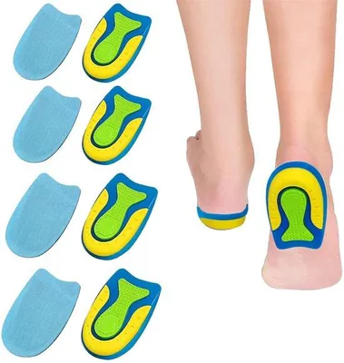 Produktbild von Elastische Inlegzolen für Plantarfaszie, 4 Stück, Silikon, Gel, Achillenbehandlung, Fußschmerzlinderung