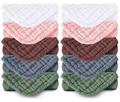 Image de Lot de 10 lingettes en mousseline pour bébés