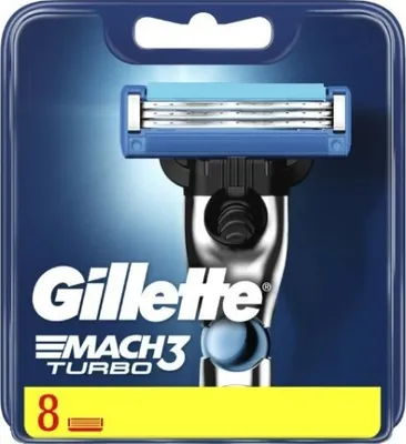 Immagine prodotto di Testine di ricambio Gillette Mach3 Turbo, 8 pezzi