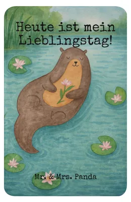Produktbild von Mr. & Mrs. Panda Decke Otter Seerose Design 100 x 150 cm - Weiß - Geschenk, Lieblingstag, Wärmedecke, Seeotter, Sofadecke, Plüschdecke, Heimdecke, Tagesdecke, Fluss