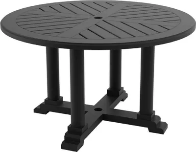 Produktbild von Casa Padrino Luxus Esstisch Mattschwarz Ø 130 x H. 75 cm - Runder Küchentisch aus hochwertigen strapazierbarem Aluminium - Gartentisch