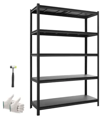 Produktbild von VEVOR Lagerregale, 2000 lbs, 5-stufige Garage-Lagerregale, 18" T x 32" B x 72" H verstellbare Metallregale für Garage Regal, ideal für Küche, Lagerhaus, Keller, Schwarz