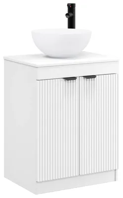 Image de vidaXL Ensemble de meubles de salle de bain, blanc, en matériau composite bois