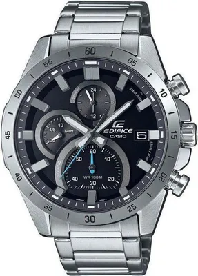 Produktbild von Casio Edifice EFR-571D-1AVUEF Quarz Chronograph Herrenuhr, Edelstahlgehäuse, Edelstahlarmband, Grau, 10 Bar Wasserdicht