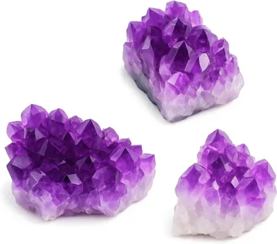 Imagen del producto de 3 piezas de amatista, piedras preciosas naturales, sin pulir, de 2 a 5 cm, para meditación