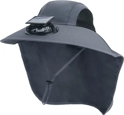 Produktbild von Solar-Fan-Hut, breitkrempiger Schal-Fischerhut mit Dual-Power-Fan-Design, Solar-USB-Aufladung, UV-Schutz, Outdoor-Hut