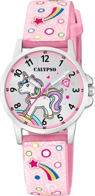 Produktbild von Calypso Kinderuhr Edelstahl analog PolyurethanBand rosa Quarzuhr K5776/5