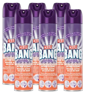 Produktbild von Cillit Bang ULTRA GLANZ Aktivschaum-Reiniger 600 ml | Bad & Kalkfrei (6er Pack)