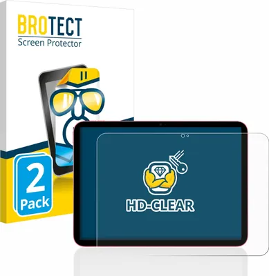 Produktbild von 2x Für Apple iPad 10.9" WiFi 2022 (10. Gen.) Schutzfolie BROTECT Displayschutz Display Schutz Folie Klar Transparent