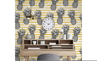 Produktbild von Coloray Fototapete 250x250 cm An Einer Wand Latex Latextapete - PineAppleighiped AbstractGold-Linien