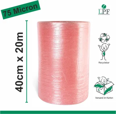Produktbild von Luftpolsterfolie Breite 40cm x Länge 20m Blasenfolie Rolle