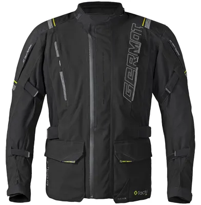 Immagine prodotto di Germot Amaruq giacca impermeabile in tessuto da moto, nero/giallo neon, 2XL