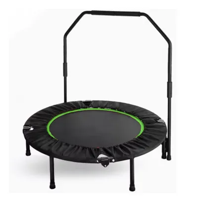 Produktbild von Faltbares Mini-Fitness-Trampolin – Mini-Trampolin – Sporttrampolin – 101 cm für Indoor-Workout & Übungen – Verstellbarer Haltegriff, Maximale Belastba