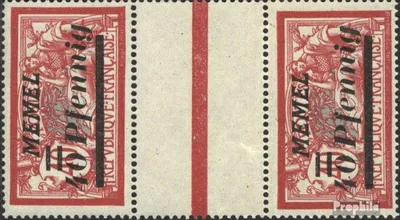 Produktbild von Briefmarken Memelgebiet 1922 Mi 60 Zwischenstegpaar postfrisch Aufdruckausgabe