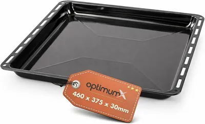 Produktbild von OptimumX Backblech 460 x 375 x 30 mm, Emaillierte, Fettpfanne & Kuchenblech für Backofen, Ofenblech für Backofen & Herd, Kratzfest & Rostfrei