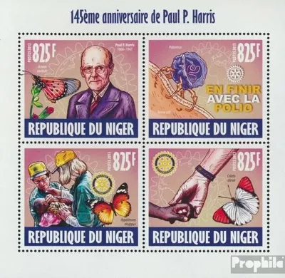 Produktbild von Briefmarken Niger 2013 Mi 2516-2519 Kleinbogen (kompl. Ausg.) postfrisch Paul P. Harris
