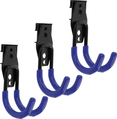 Immagine prodotto di Set di 3 ganci da parete per utensili di BOTLE, ganci per utensili, per utensili elettrici, a forma di U 7 cm, stabili con rivestimento in PVC, per garage, capanni, ganci per abiti e rulli per verniciatura, ganci doppi, portata fino a 40 kg