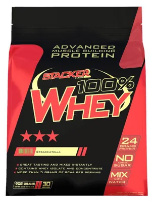 Produktbild von Stacker2 100% Whey (908g) Stracciatella - Eiweiße - Molkenprotein-Mischung