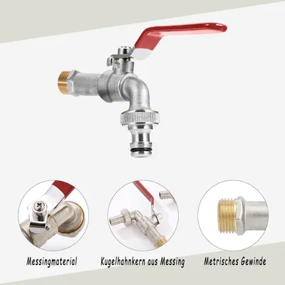 Produktbild von Einfacher Gartenhahn 3/4" - 3/4" verchromt