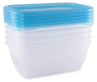Produktbild von Lorelli Lebensmittelbehälter 5er Set á 0,5 l Deckel Spülmaschinenfest Schüssel blau