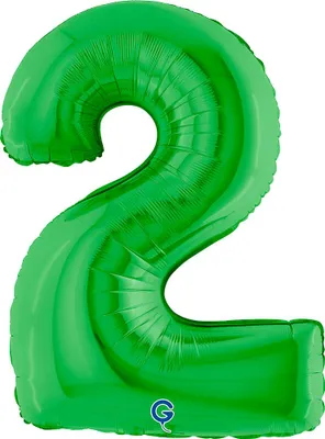 Zdjęcie produktu dla Balon foliowy Cyfra 2 Zielona - 102 cm Grabo