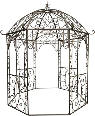 Produktbild von CLP Rosenpavillon aus Eisen Leila, Gartenpavillon im Jugendstil nostalgisch, Rankhilfe pulverbeschichtet für Kletterpflanzen und Rosen bronze