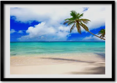 Produktbild von Bild - Bilderrahmen - 100 cm x 70 cm - MDF - Rahmen - Foto - Wandkunst karibischer Strand