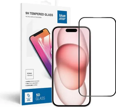 Produktbild von Panzerglas Blue Star 5D - APPLE IPHONE 15/16 (full glue) schwarz