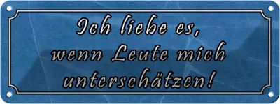 Produktbild von vianmo Blechschild 10x27 cm liebe wenn mich unterschätzen Dekoration