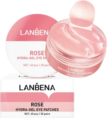 Image de Lanbena Rose Hydrogel coussinets pour les yeux à l'extrait de rose, 60 pièces