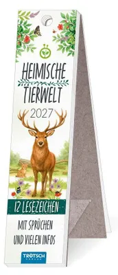 Produktbild von TRÖTSCH - Lesezeichenkalender Heimische Tierwelt 2027