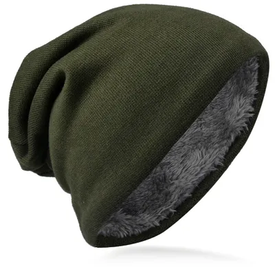 Produktbild von Strick Beanie Unifarbe Farngruen-M