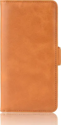 Produktbild von Mobigear Slim Magnet  Samsung Galaxy A01 Hülle Klapphülle Geldbörse - Cognac