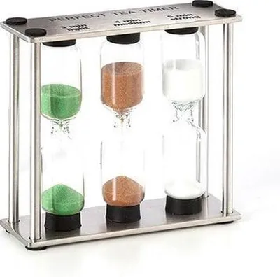 Teetimer-Sanduhr 3/4/5 Min. aus Edelstahl, schwarz