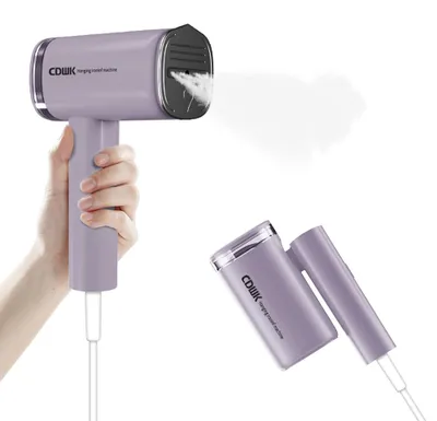 Zdjęcie produktu dla Parownica ręczna do ubrań, parowanie poziome i pionowe, składana, przenośna, 1000 W, 100 ml, wyjmowany pojemnik na wodę, urządzenie do usuwania zagnieceń tkanin w domu, biurze i podróży
