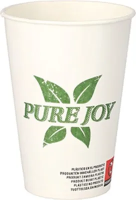 Produktbild von Trinkbecher, Pappe 0,2 l Ø 7,3 cm · 9,9 cm weiss "Pure Joy"