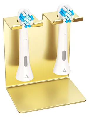 Image de Support pour brosses à dents, métal doré, petit, à poser ou à fixer au mur sans perçage