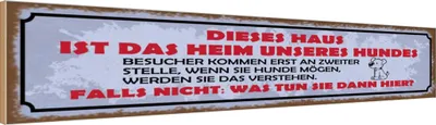 Produktbild von vianmo Holzschild 10x46 cm dieses Haus Heim unseres Hundes Spruch Zitat