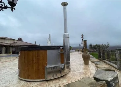 Produktbild von Bade Fass Hot Tubs Badezuber OLTI Hybride Ø 200 cm Badetonne SPA 10 Jacuzzi Düsen Whrlpool Filter