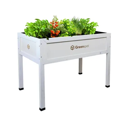 Obrázek produktu pro Greenspot Vintage Vyvýšený Záhon na Balkon a Terasu 110x55x80cm Bílá