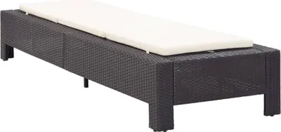 Obrázok produktu pre vidaXL Lehátko s vankúšom Black Poly Rattan