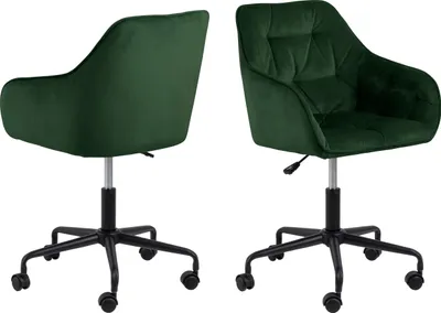 Image de Brooke Chaise de bureau en velours, vert.