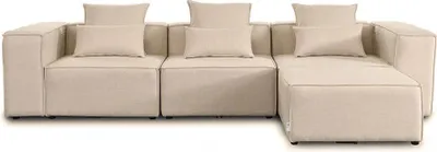 Produktbild von HOME DELUXE - Sofa Verona - Beige, Größe: L - ca. 327 x 70 x 207 cm, Sitzhöhe: 46 cm, Sitztiefe: 80 cm, inkl. Kissen I Modulares Sofa Modulsofa Ecksofa Wohnlandschaft