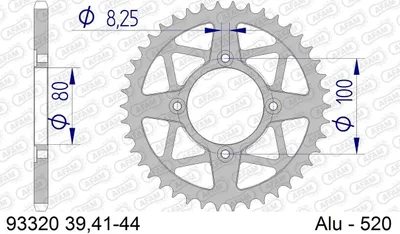 Produktbild von AFAM Kettenrad 93320-43 radseitig hinten 0 28kg