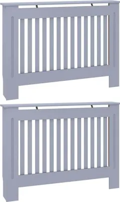Obrázek produktu pro vidaXL Kryt radiátoru 2 ks šedý 112 x 19 x 81,5 cm Materiál na bázi dřeva