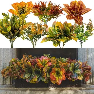 Produktbild von Kunstherbstblumen 12 Stück UV-beständig für Garten Terrasse