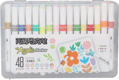 Produktbild von Acrylfarbenmarkierungen Wasserbasis Wasserdicht mit hohen Abdeckungen für DIY -Malerei 48 Farbe