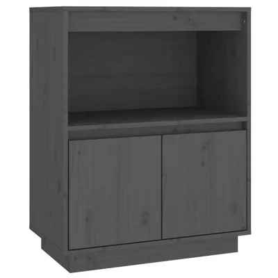 Produktbild von Sideboard Grau 60x34x75 cm Massivholz Kiefer